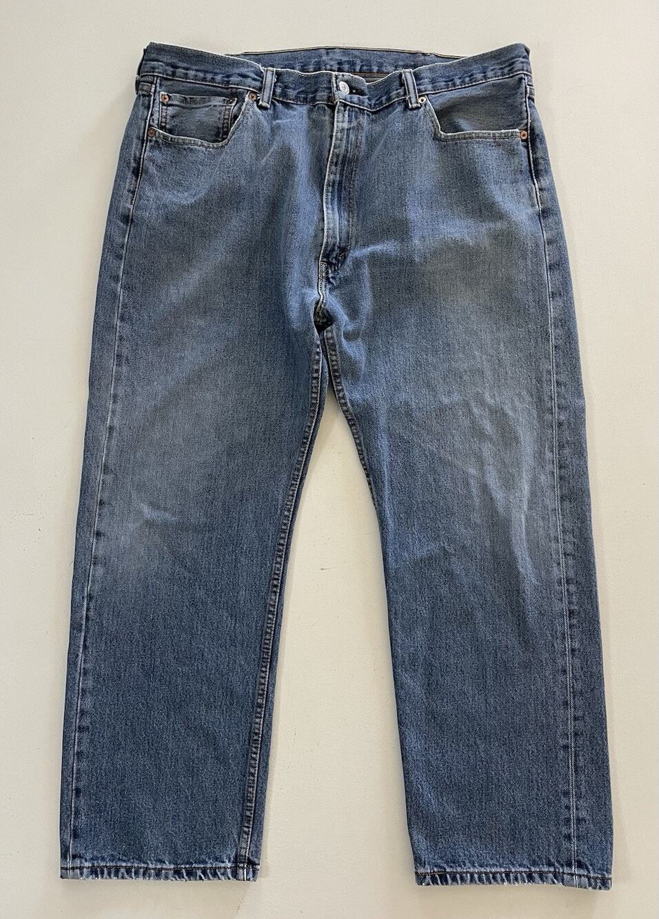 Men's Levi's 505 Blue Jeans Medium Wash 42x30 (Fit: 39x28) Straight Leg Tapered